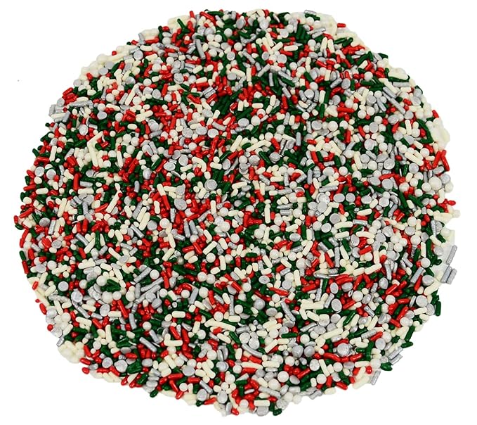 Mystic Sprinkles Christmas Holiday Sprinkle Mixes (A Classic Christmas in Silver Sprinkle Mix 3.4oz)