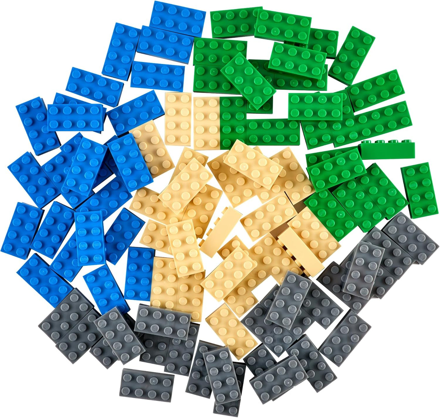 Strictly Briks Classic Bricks Starter Kit, Blue, Green, Gray, and Sand, 96 Pieces, 2x4 Studs, Building Creative Play Set for Ages 3 and Up, 100% Compatible with All Major Brick Brands