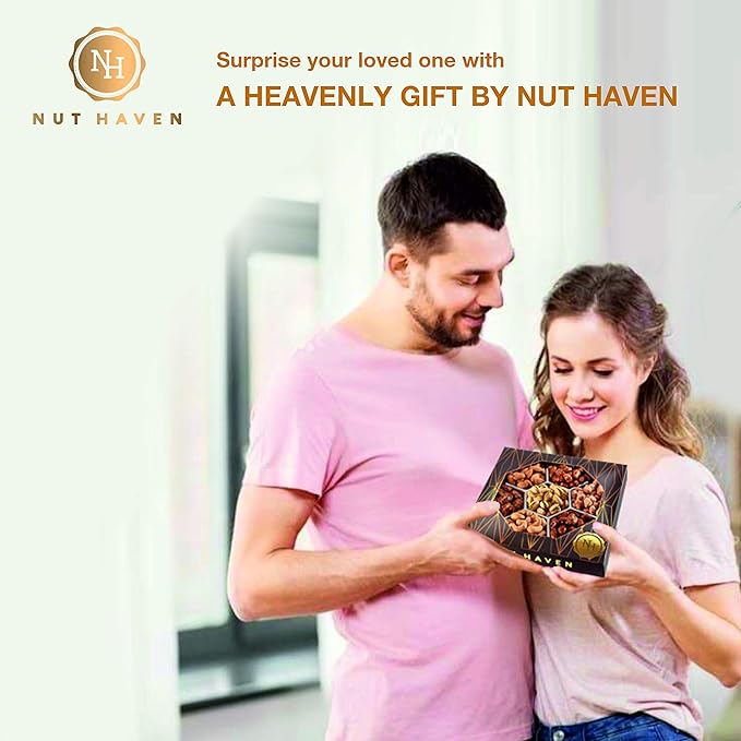 Thanksgiving Nuts Gift Basket - Assortment of Sweet & Roasted Salted Gourmet Nuts - Assorted Food Gift Box for Christmas, Holiday, Family, Sympathy, Men & Women.