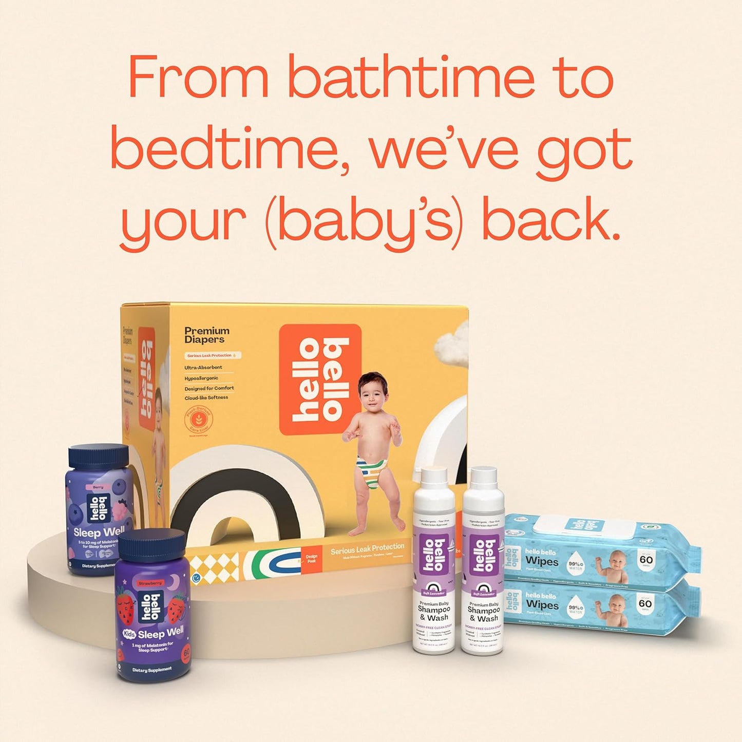 Hello Bello Diapers, Size 4 | Extra-Absorbent | Hypoallergenic | Alphabet Soup | 21 Count, Pack of 4