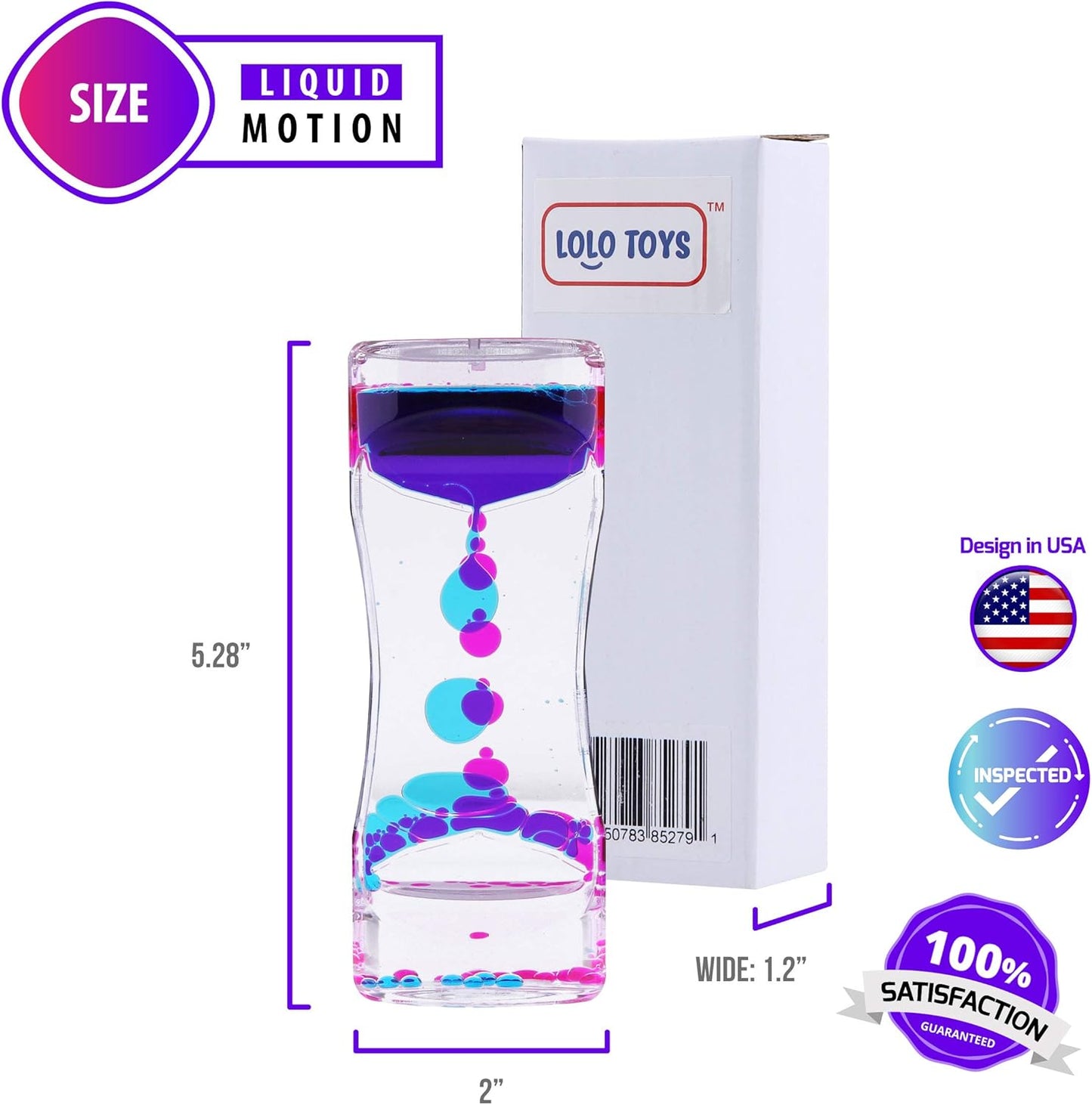 Liquid Motion Bubbler Sensory Toys – 5 Pc Set Bundle Stretchy String Fidget Toys Timer for Stress Relief and Anxiety Relief Great for ADHD Autism ADD Figit