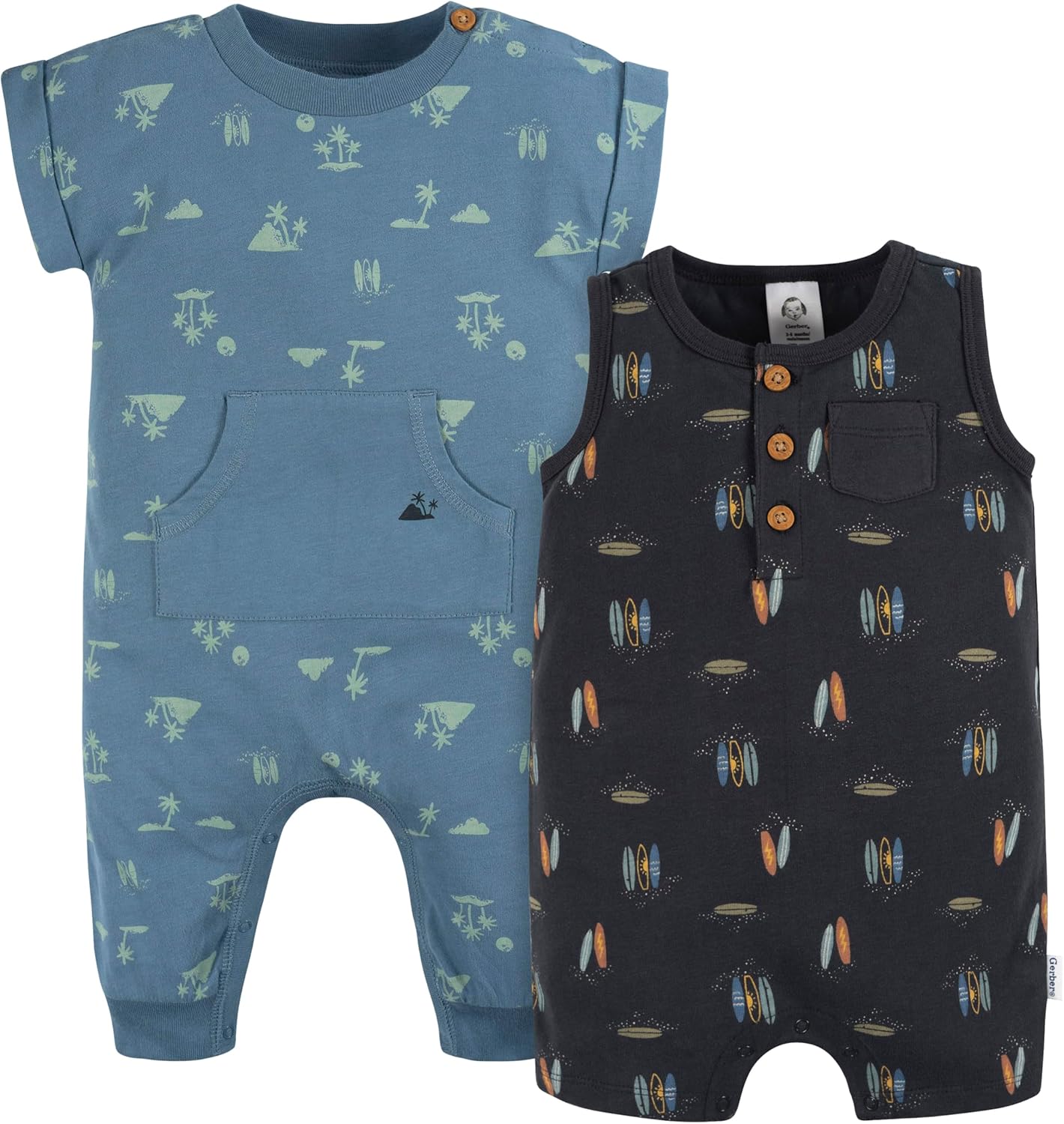 Gerber baby-boys Short Leg and Long Leg Romper Set