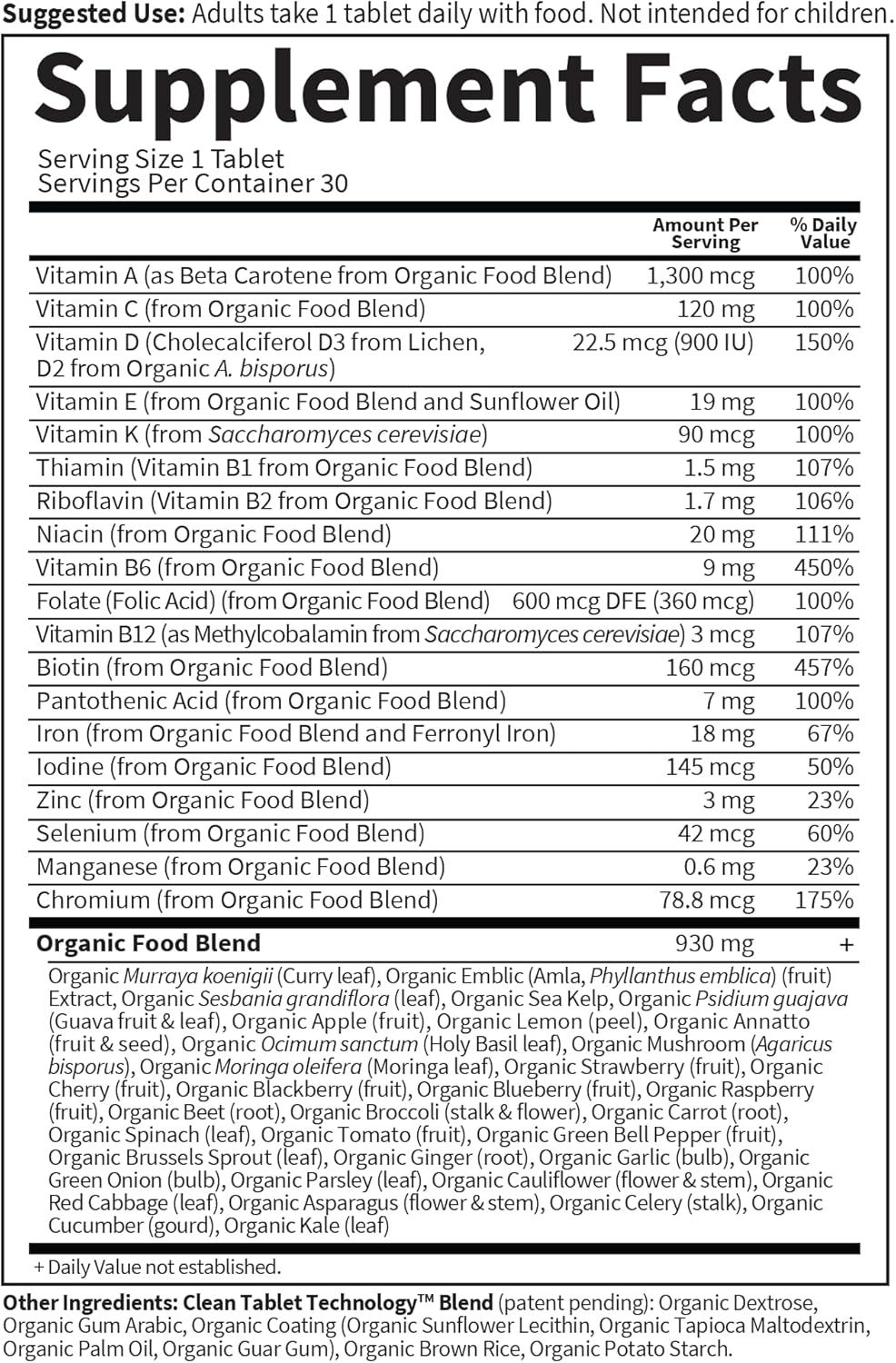 Garden of Life Organics Prenatal Vitamins - 30 Tablets, Prenatal Once Daily Whole Food Vitamins for Women with Folate not Folic Acid, Vitamin D3, Iron, Vegan One a Day Prenatal Multivitamin