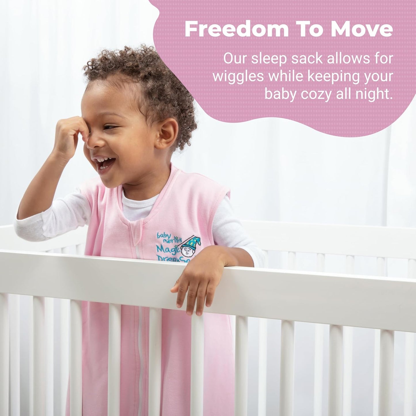 Magic Sleepsuit Baby Merlin's Cotton Baby Swaddle Transition Product - Soft and Cozy Design, Double Zipper for Easy Diaper Changes, Promotes Safe Sleep, 3-6 Months - Navy Blue - Large 18-21lbs