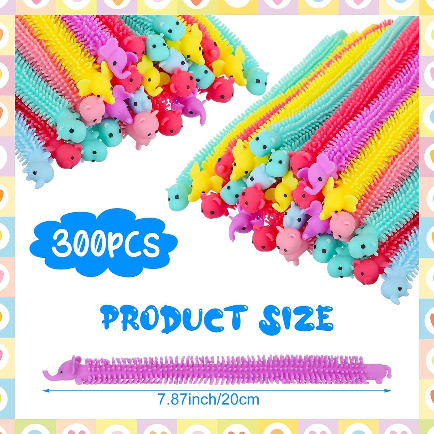 Chivao Bulk Stretchy String Fidget Toys Animal Sensory Toys Pack Worm Sensory Stress Fidget Toys for Adults Stress Anxiety Relieve Relaxing Party Favors(300 Pack, Animal Style)