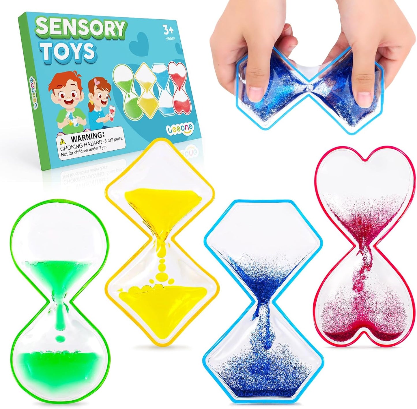 Sensory Toys Liquid Fidget Toys for Kids: 4 Pack Handheld Sensory Toys for Kids with Autism Autistic - Liquid Motion Sensory Fidget Toys for Calming