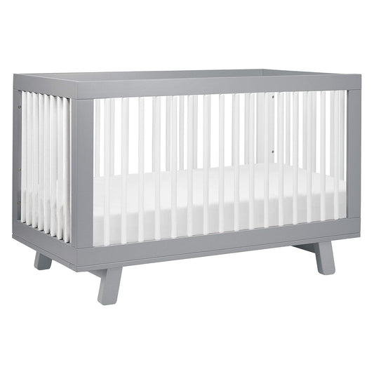 Babyletto Hudson 3-in-1 Convertible Baby Crib with Toddler Bed & Daybed Conversion - Strong, Durable & Easy to Assemble - GREENGUARD Gold Certified w/ 4 Adjustable Mattress Heights - Grey and White