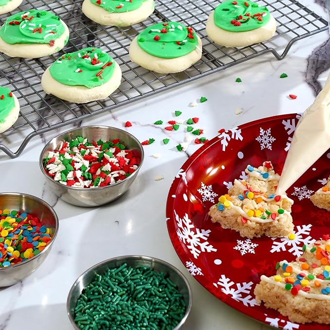 Christmas Sprinkles - 10 oz - Holiday Tree Sprinkles - Red, Green & White Sprinkles for Cookie Decorating - Bulk Christmas Jimmies for Gingerbread Cookies, Baking, Cupcakes