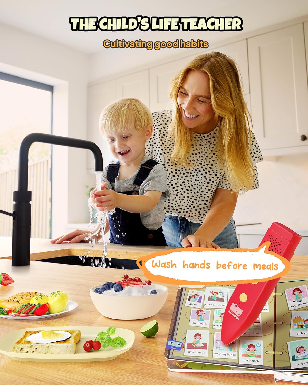 KOKODI Talking Pen Books Sets, Interactive Audio Sound Books Kids Learning Electronic Toys for Boys Girls, Autism Sensory Games, Early Educational Gifts Birthday Gifts for Toddlers Kids Age 2 3 4 5