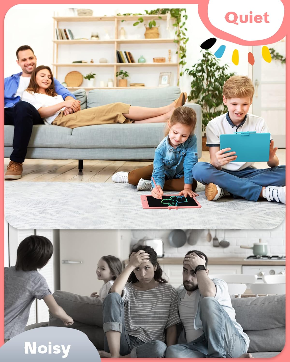 Bravokids Toys for 3-6 Years Old Girls Boys, LCD Writing Tablet 10 Inch Doodle Board, Electronic Drawing Pads, Educational Birthday Gift for 3 4 5 6 7 8 Years Old Kids Toddler (Light Pink)