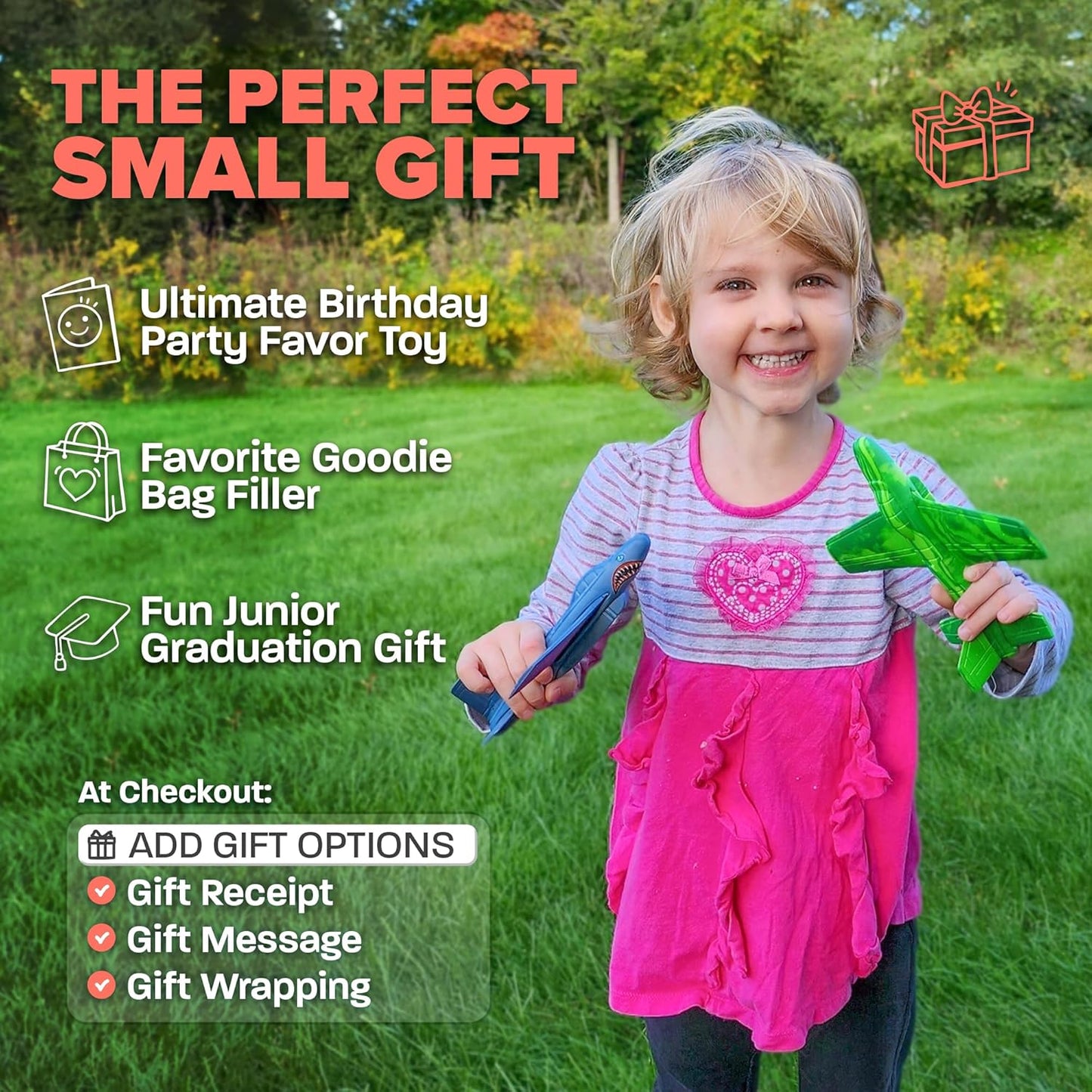 Foam Airplanes For Kids - Fun Glider Toys for Ages 4 5 6 7 8 9 10 Year Old & Up - Best Toy Gift Boy Toys Basket Stuffer Gifts - Small Birthday Gifts for Boys & Girls Party Favors - Air Plane Gift Idea