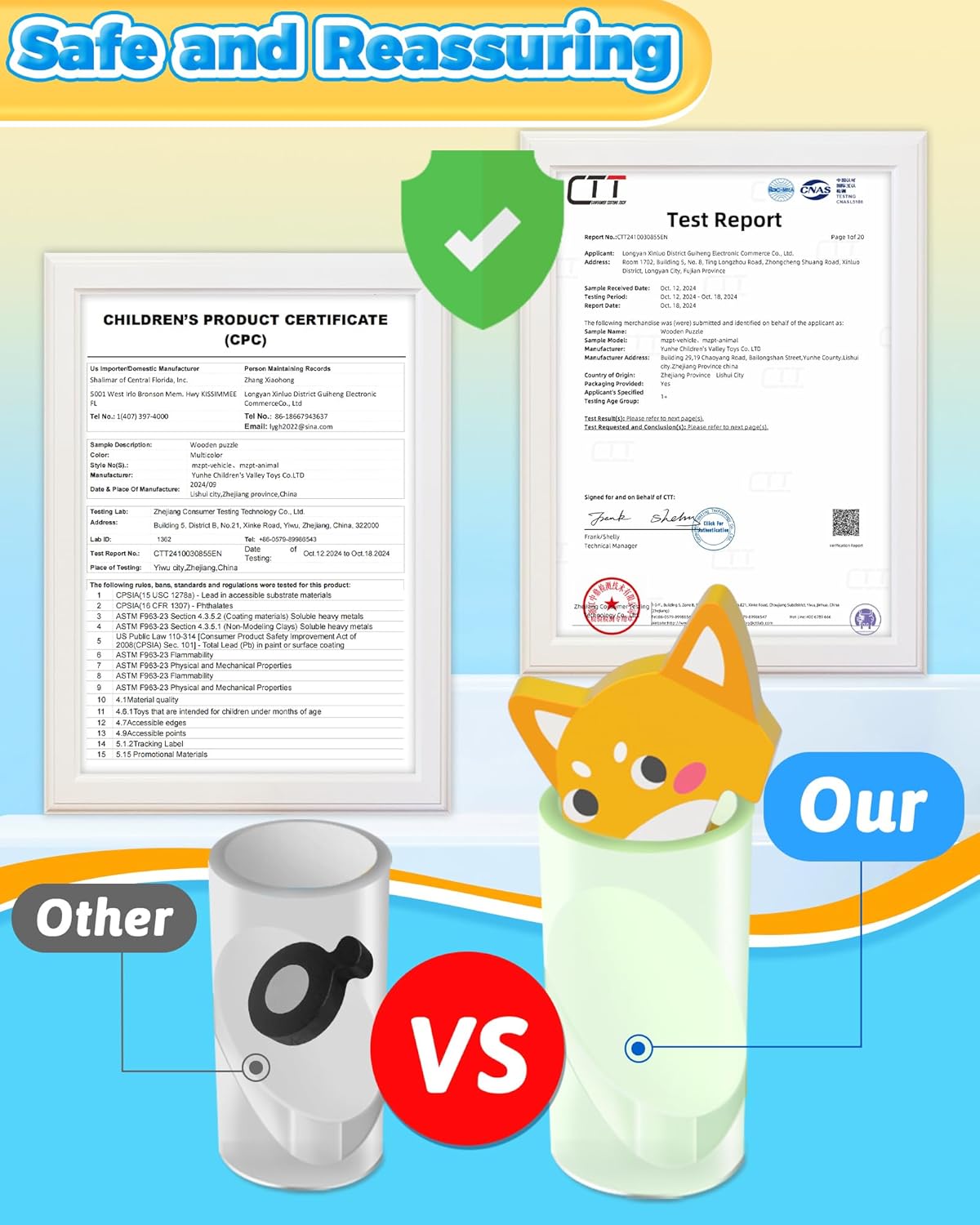 Benresive Wooden Toddler Puzzles, 4pcs Animal Montessori Toys for 1-3 Year Old Boys & Girls, Learning Educational Preschool Toys, Great Gifts for 1 2 3 Year Olds