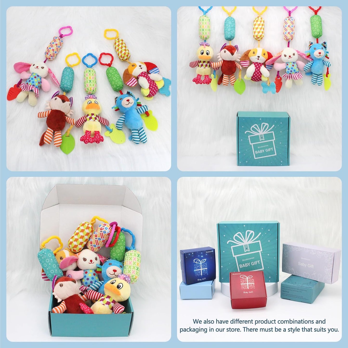 BLOOBLOOMAX Sock rattles for Babies 0-24 Months Baby Animal Foot Finder Educational Toys