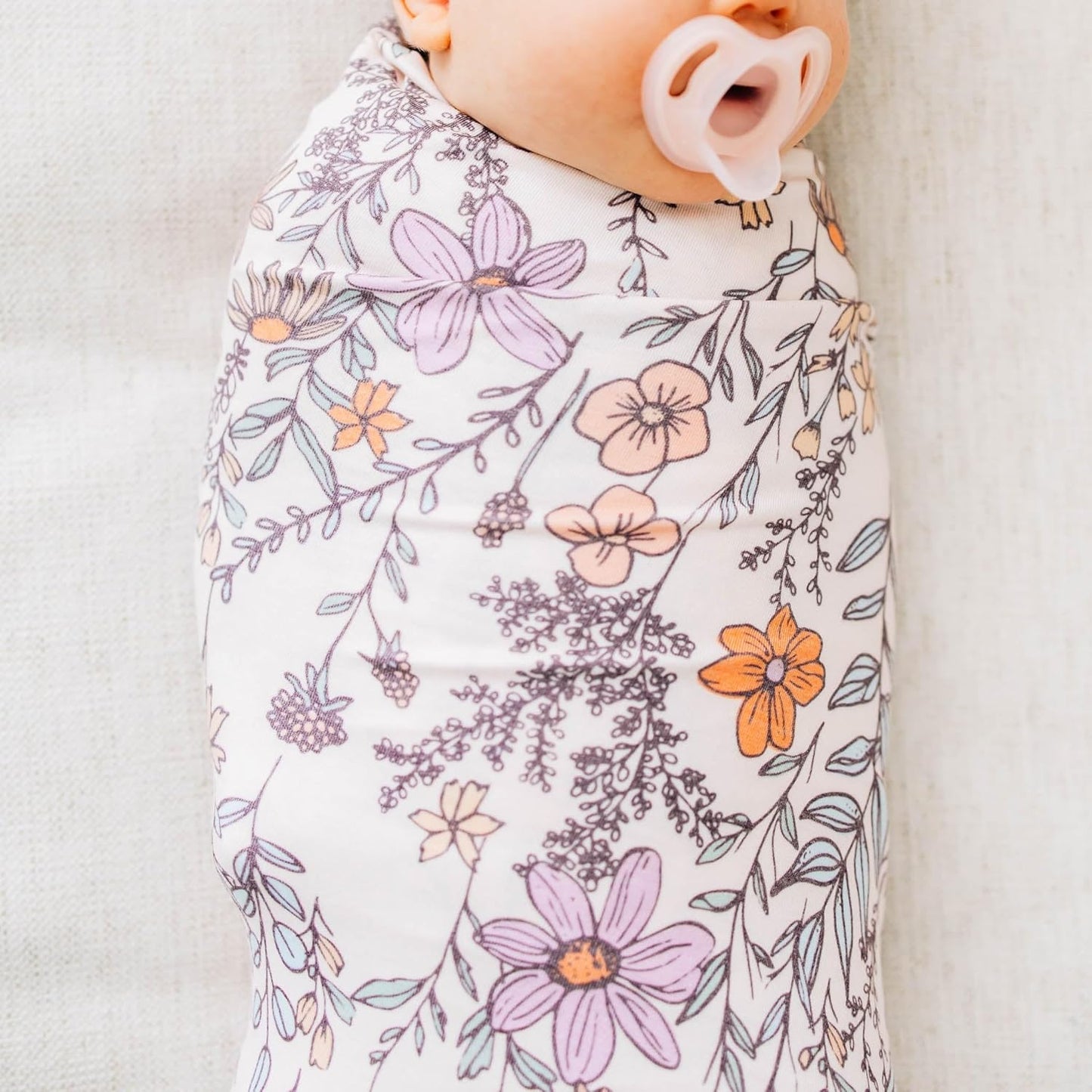 Copper Pearl Large Premium Knit Baby Swaddle Receiving Blanket Flora