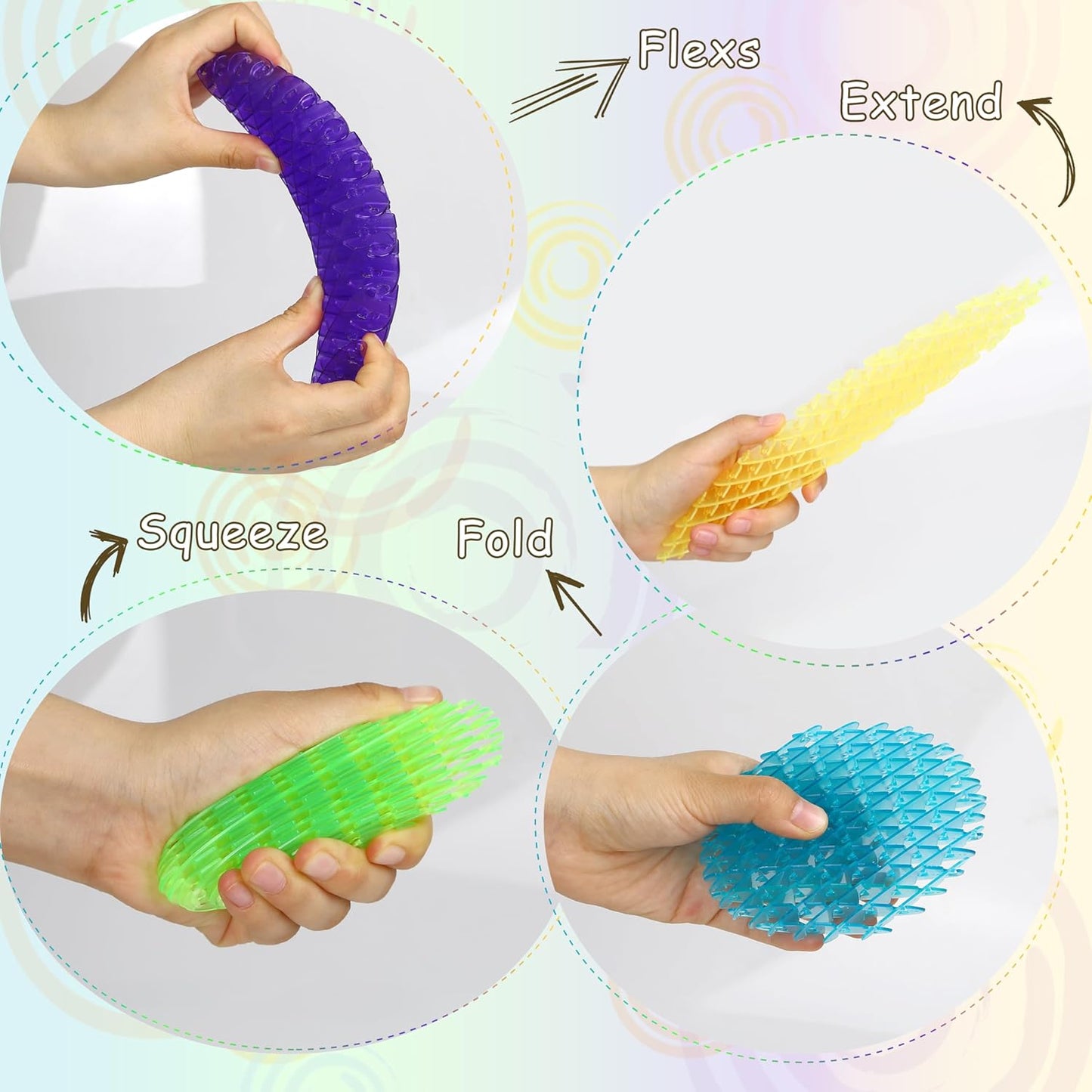 Fidget Worm Toy, 3D Elastic Fidget Toy for Kids Adult Relieving Stress Boredom, Stress and Anxiety Relief Calming Fidgets Desk Toys for Adults,Ideal Gifts (Green)