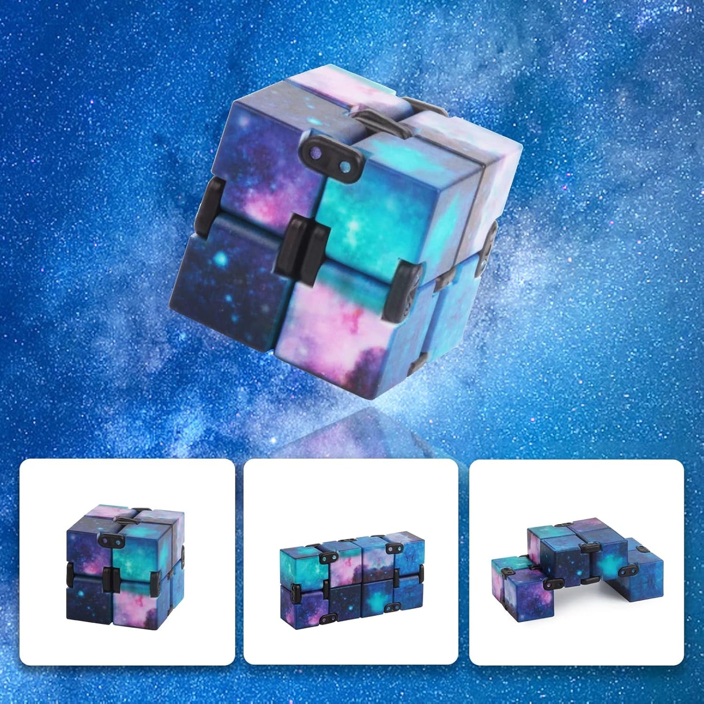 Fidget Infinity Cool Cube Toys: Hand Held Magic Cube Cool Stuff Gadgets Things Unique Birthday Gifts Boys Girls Kids Adults Anxiety Stress Relief Sensory Toy Finger Christmas Stocking Stuff Gift Toys