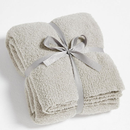 CYMULA Super Soft Knit Throw Blanket Twin Size Light Grey-Lightweight Plush Fuzzy Fluffy Warm Cozy Blankets and Throws for Sofa Bed All Season Use, 60x80 inches