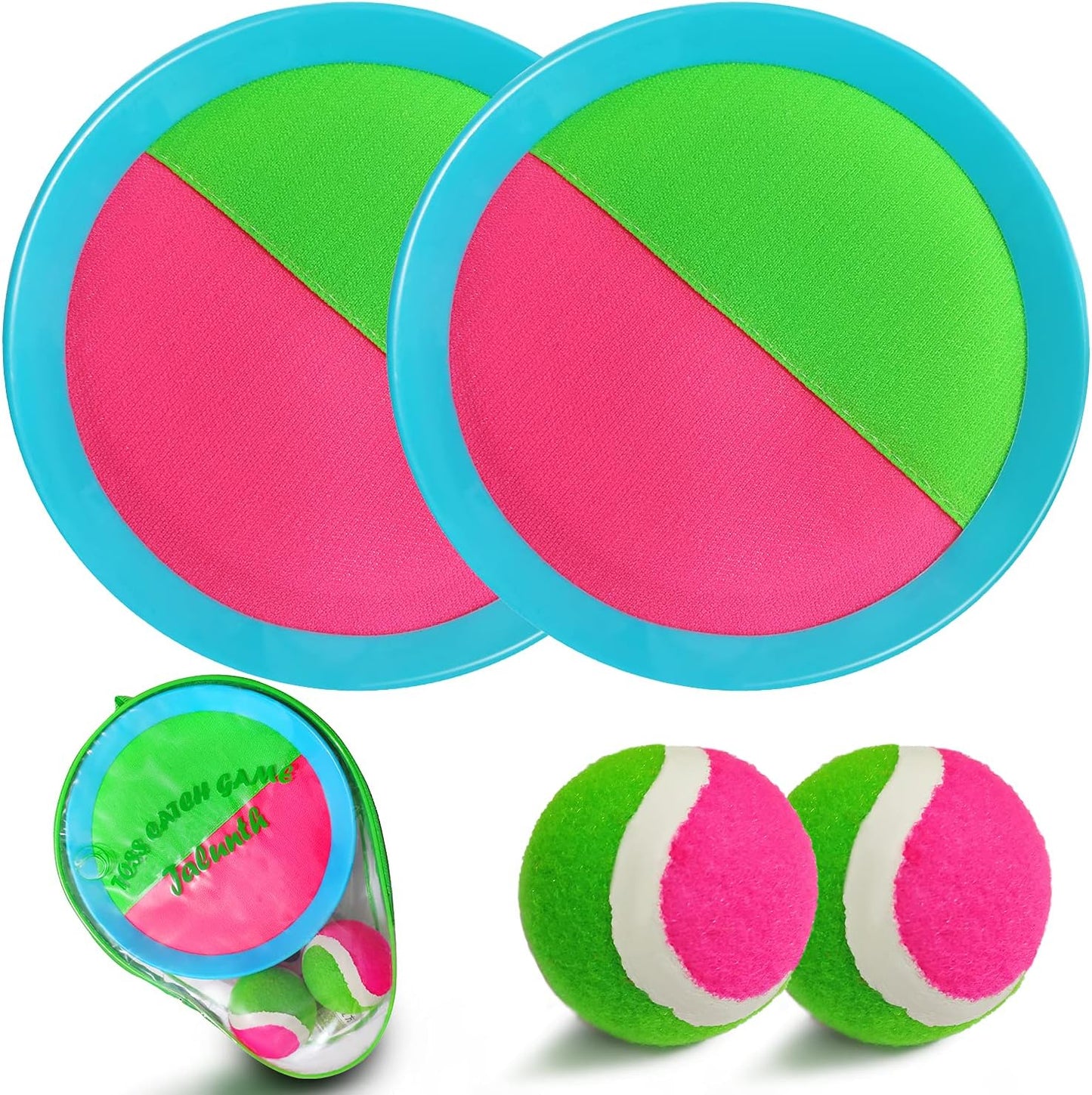 Jalunth Ball Catch Set Game Toss Paddle - Beach Toys Back Yard Outdoor Games Pool Backyard Target Throw Catch Sticky Set Age 3 4 5 6 7 8 9 10 11 12 Years Old Boys Girls Kids Easter Gifts Blue