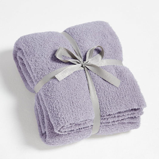 CYMULA Knit Throw Blanket for Couch Purple - Super Soft Lightweight Plush Fuzzy Fluffy Cozy Blankets and Throws for Sofa Bed, 60 x 80 inches