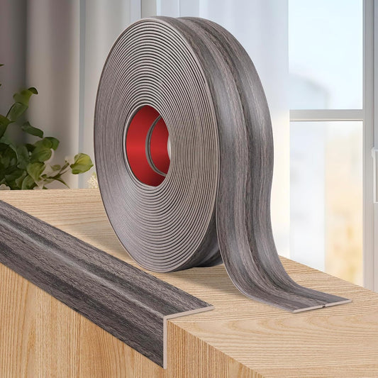 Flexible Wall Corner Protector Moulding Trim Peel and Stick Wall Corner Guards Edge Protector Self Adhesive Molding Trim Strip for Edge Ceiling (Brown Walnut Wood Grain, 2.4 in x 20 Ft)