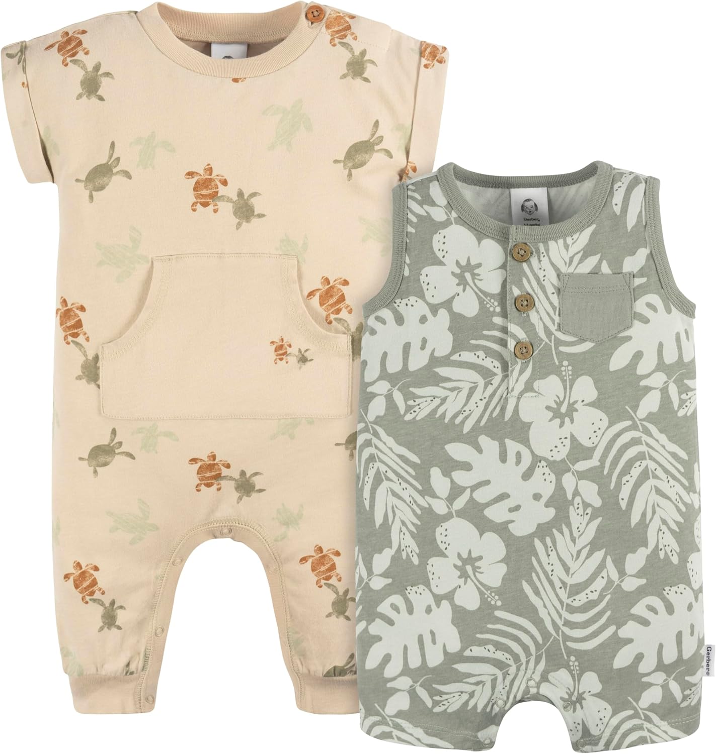 Gerber baby-boys Short Leg and Long Leg Romper Set