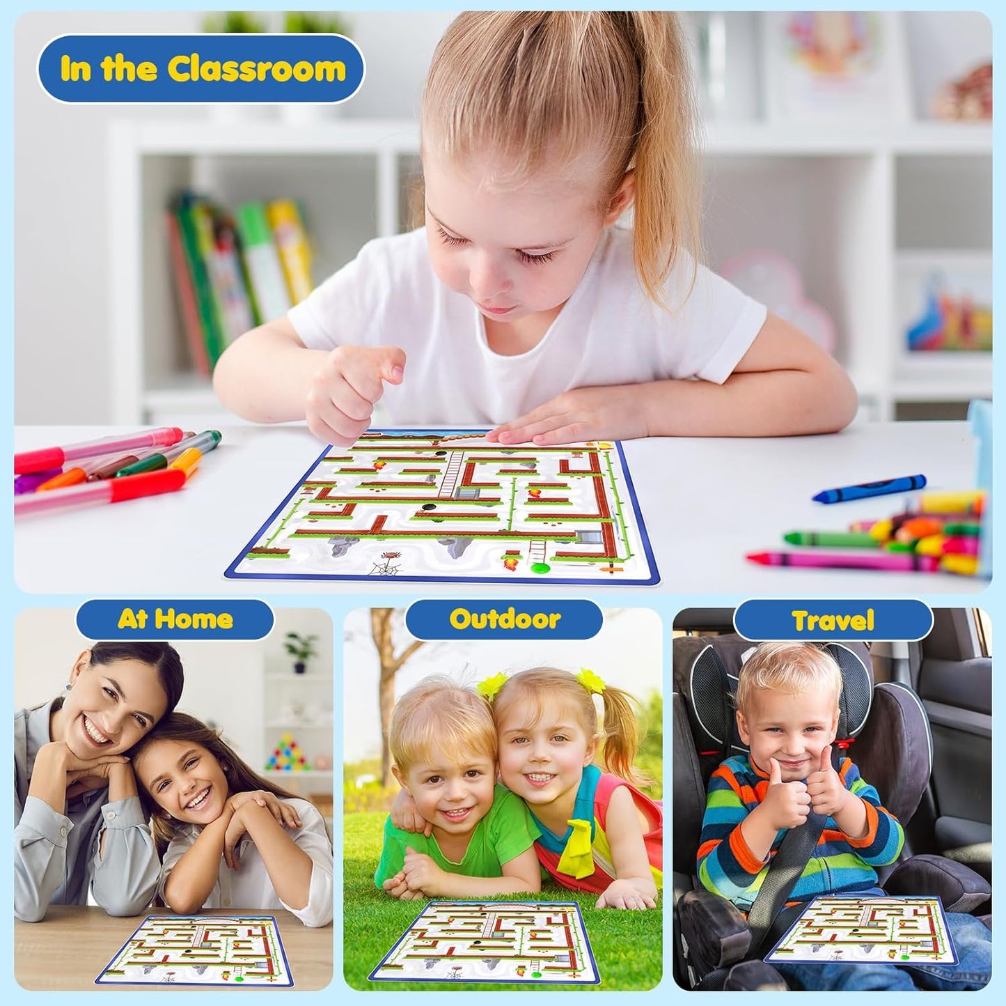 Squishy Sensory Toys for Kids - Autism Toys Fidget Marble Maze - Sensory Toys for Kids with Autism, Gel Filled Sensory Items for Kids, Goodie Bag Stuffers, Boys Girls Classroom Prize Gifts