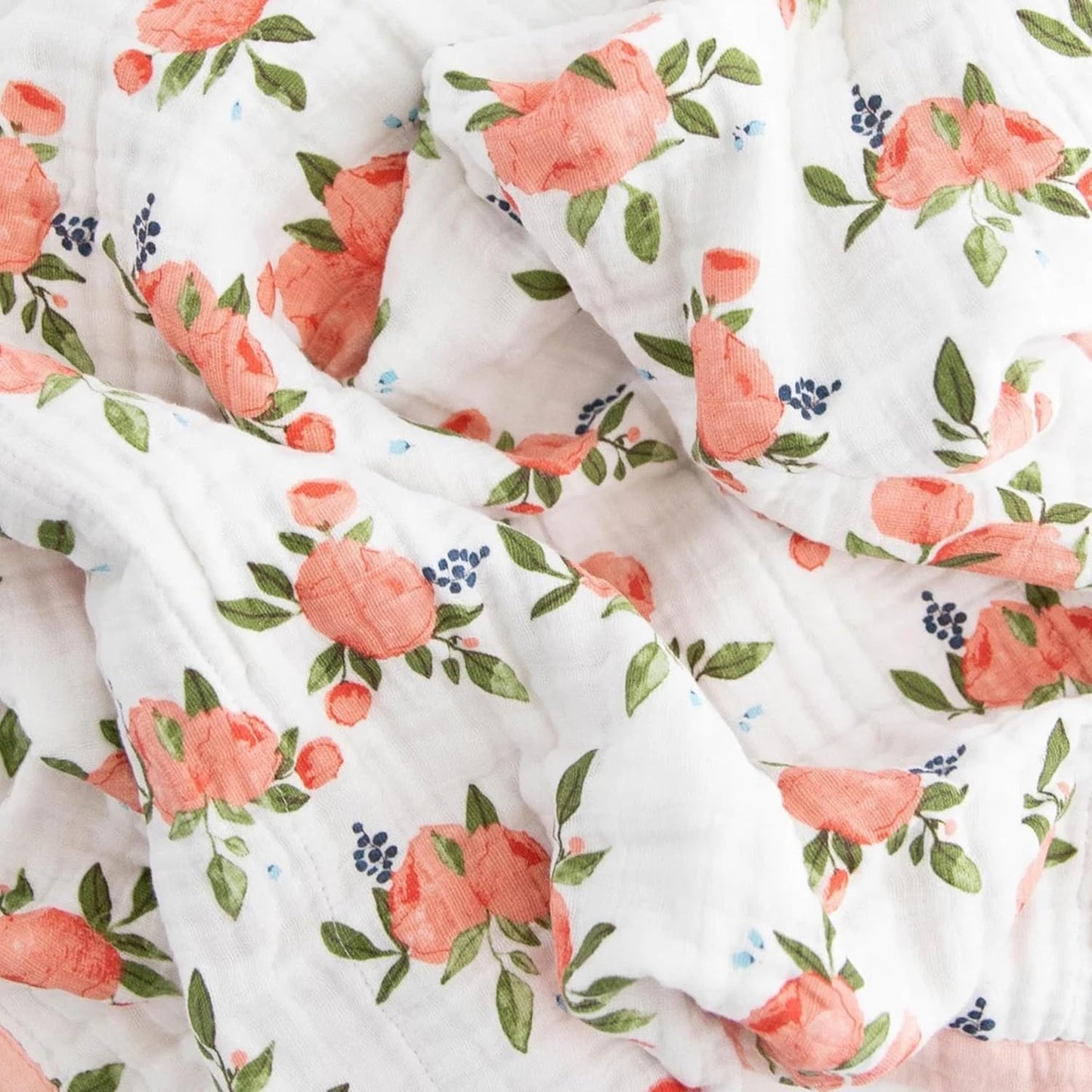 Little Unicorn Newborn Receiving Quilt | Ultra- Soft, Multi-Layered Muslin Fabric | Gift for Newborns & on-The-go (Watercolor Roses)