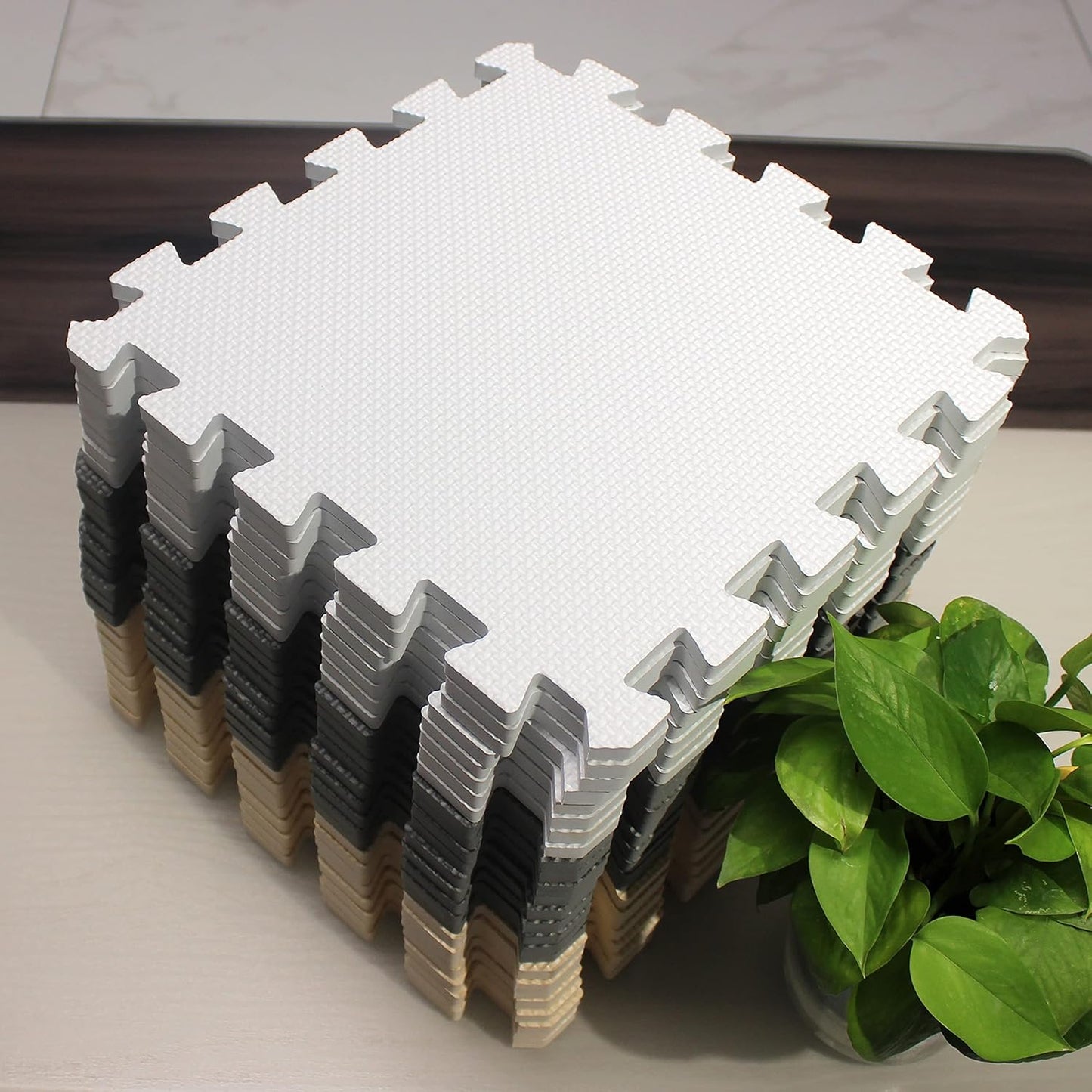 MQIAOHAM® 25 Pieces Puzzle Play Mats, Soft Baby Play Mat, Kids Interlocking Foam Floor Tiles, Toddlers Carpet Playmats G301025-101110112