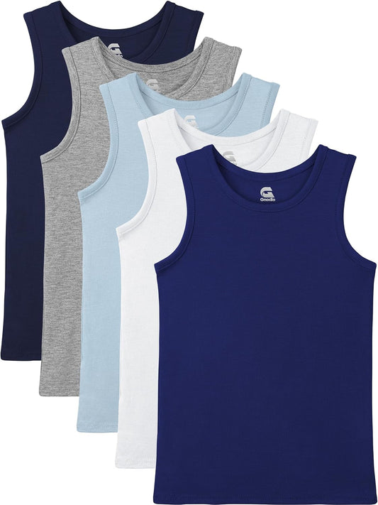 5 Pack Boys Tank Tops Boys Undershirts Kids Cotton Undershirts Tees Sleeveless Tank Tops Shirts for Kids Youth