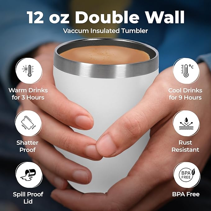 Tea Gifts for Women – Sampler Gift Basket with 15 Unique Blends, Honey Sticks, Stainless Tumbler & Gift-Ready Box (White)