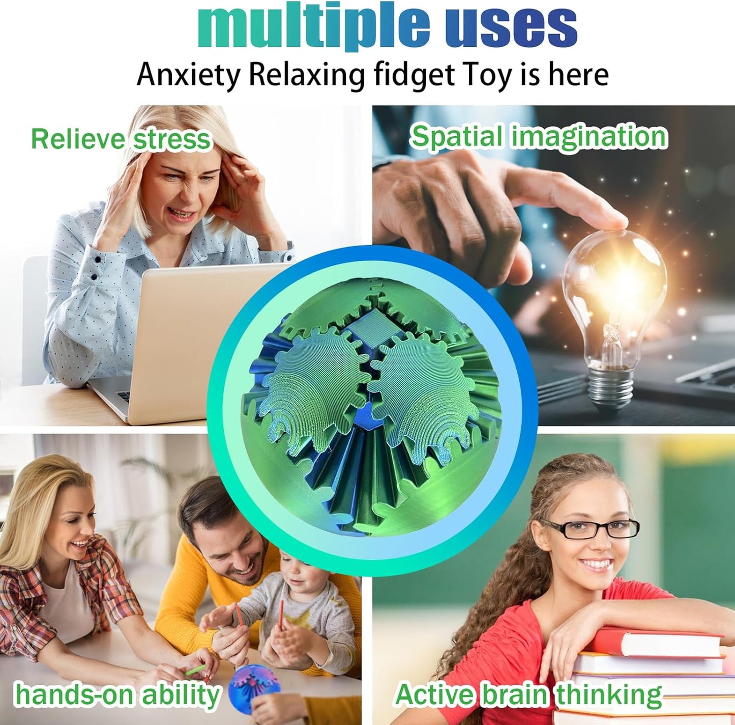 Interactive 3D Printed Gear Ball - Fun Fidget Toy for Kids and Adults - Perfect for Indoor and Outdoor Play - Durable Design for Endless Entertainment