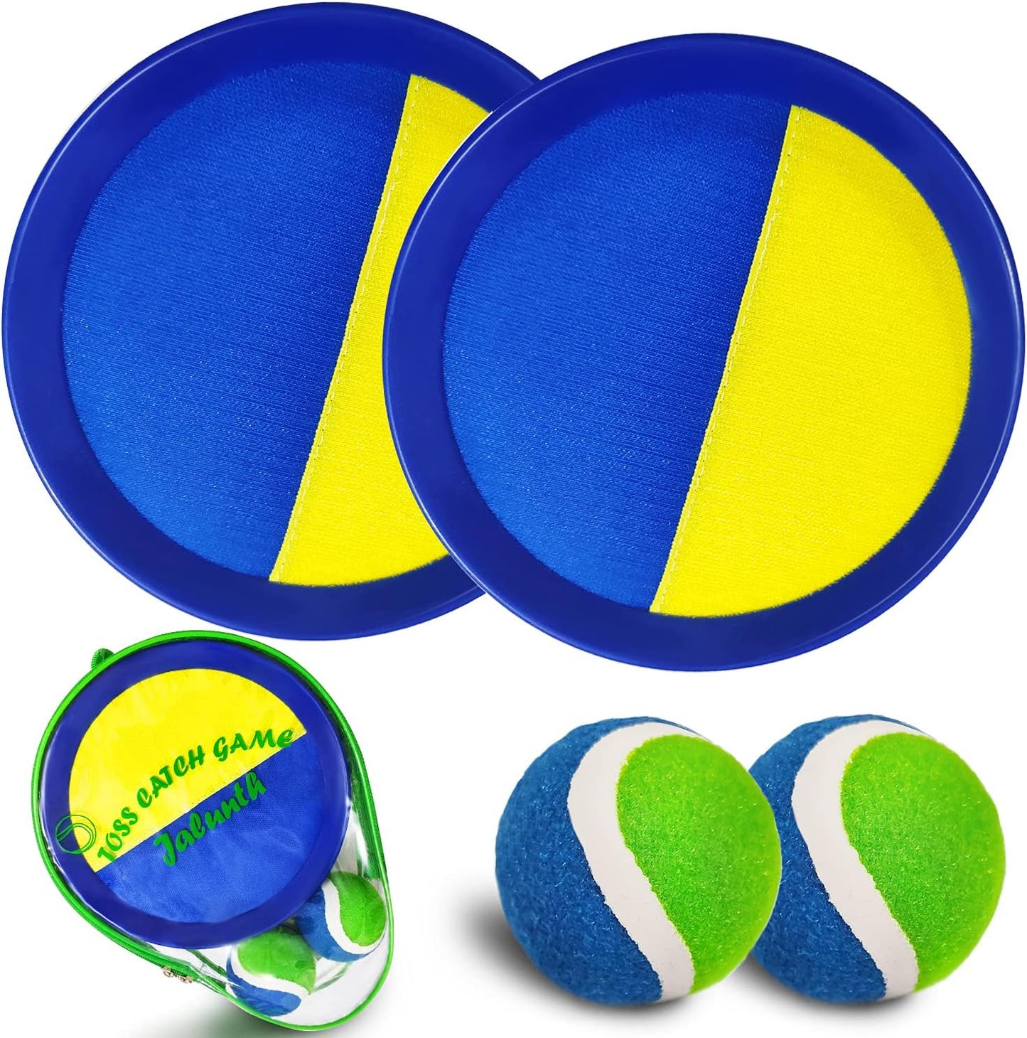 Jalunth Ball Catch Paddle Set Games - Beach Toys Pool Back Yard Outdoor Lawn Games Backyard Camping Toss Age 3 4 5 6 7 8 9 10 11 12 Years Old Boys Girls Kids Adults Family Christmas Easter Gifts