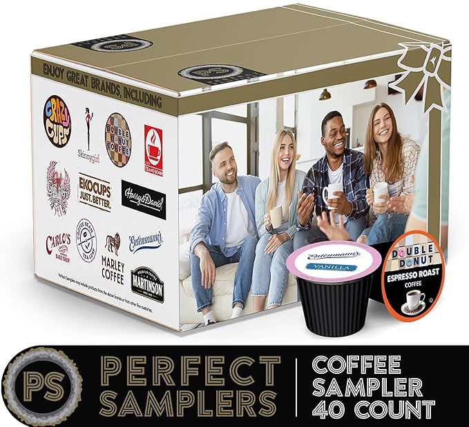 Coffee Pods Variety Pack Sampler, Coffee Lovers Single-Serve Capsules & Pods For Keurig K Cup Machines, Assorted Variety Pack, 40 Count