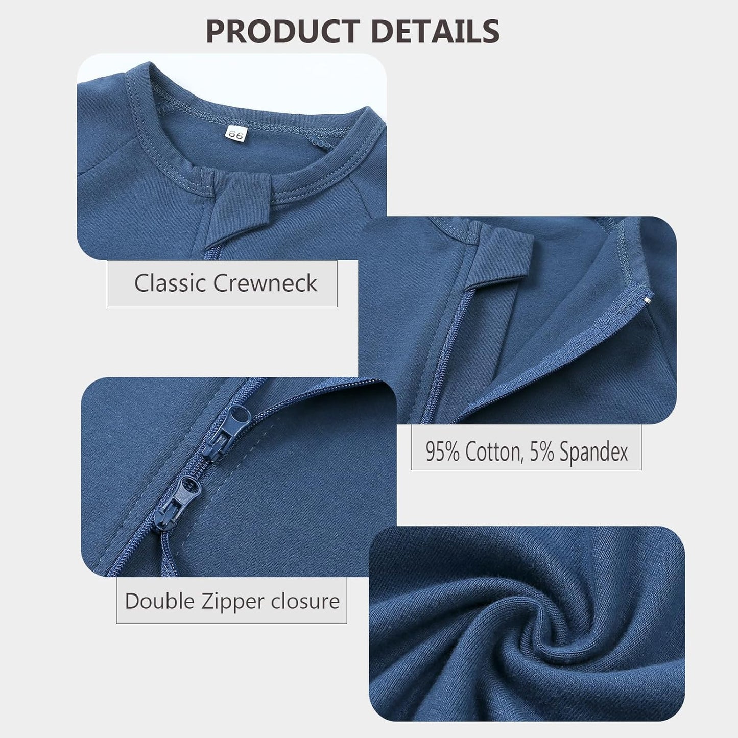 Feidoog Baby Boys 2Pack Rompers Summer Short Sleeve 2 Way Zipper One-Piece Romper Jumpsuit Sleep and Play