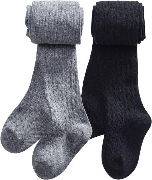 CHUNG Toddler Little Girls Cotton Tights Footed Thick Winter Cable Knit Legging Pantyhose Stocking