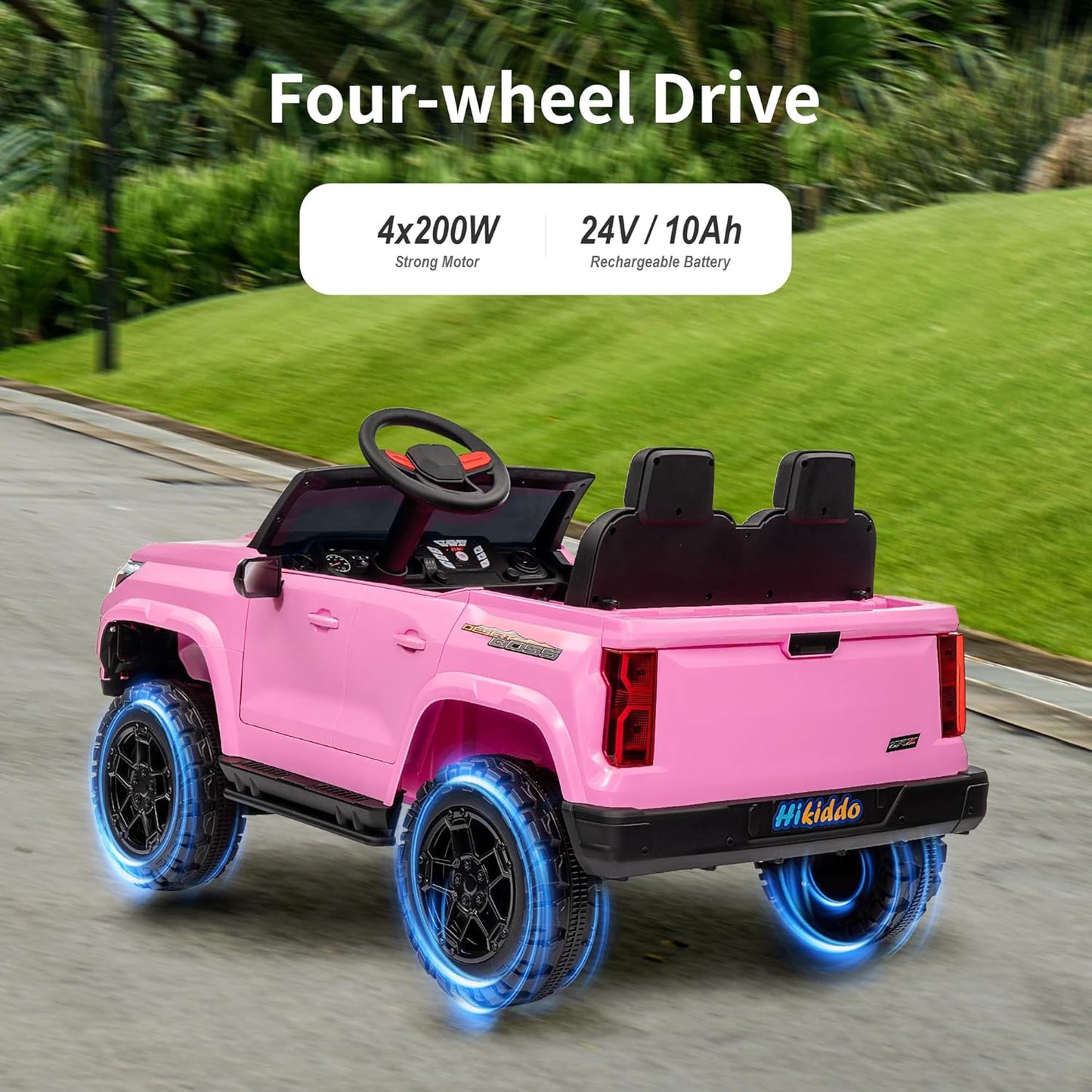 24V 10Ah Ride on Toy for Big Kids, 4WD 2 Seater Electric SUV Kids Car to Drive w/Remote Control, 4x200W Motors - Pink