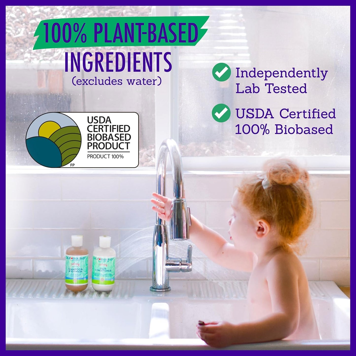 California Baby Calming Hair Conditioner | 100% Plant-Based Kids Conditioner | Rinse-out or Leave in Conditioner | Lavender Scent | 251 mL / 8.5 oz