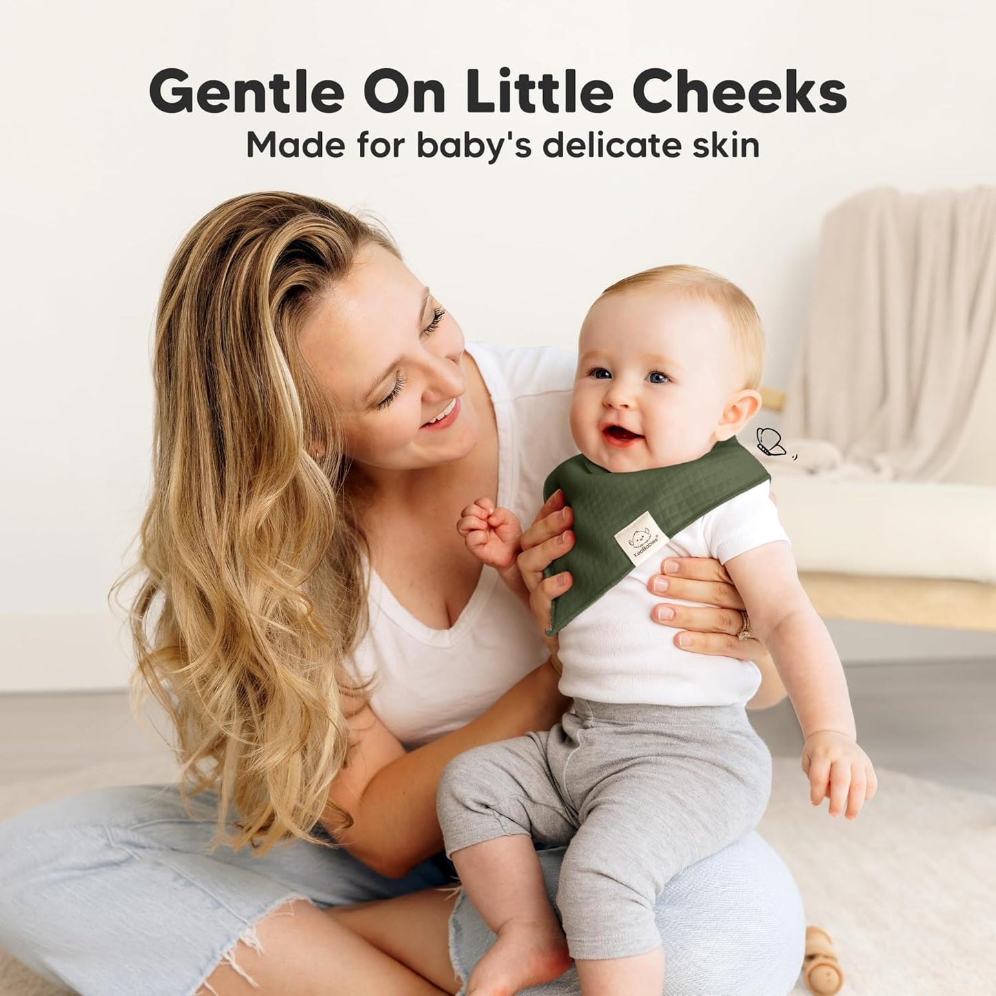 KeaBabies 8-Pack Bandana Bibs for Baby Girls, Boys - Organic Cotton Baby Bibs for Drooling & Teething Newborn, Toddler, Infant 0-36 Months, Extra Soft, Absorbent Cloth with Snaps (Sahara)