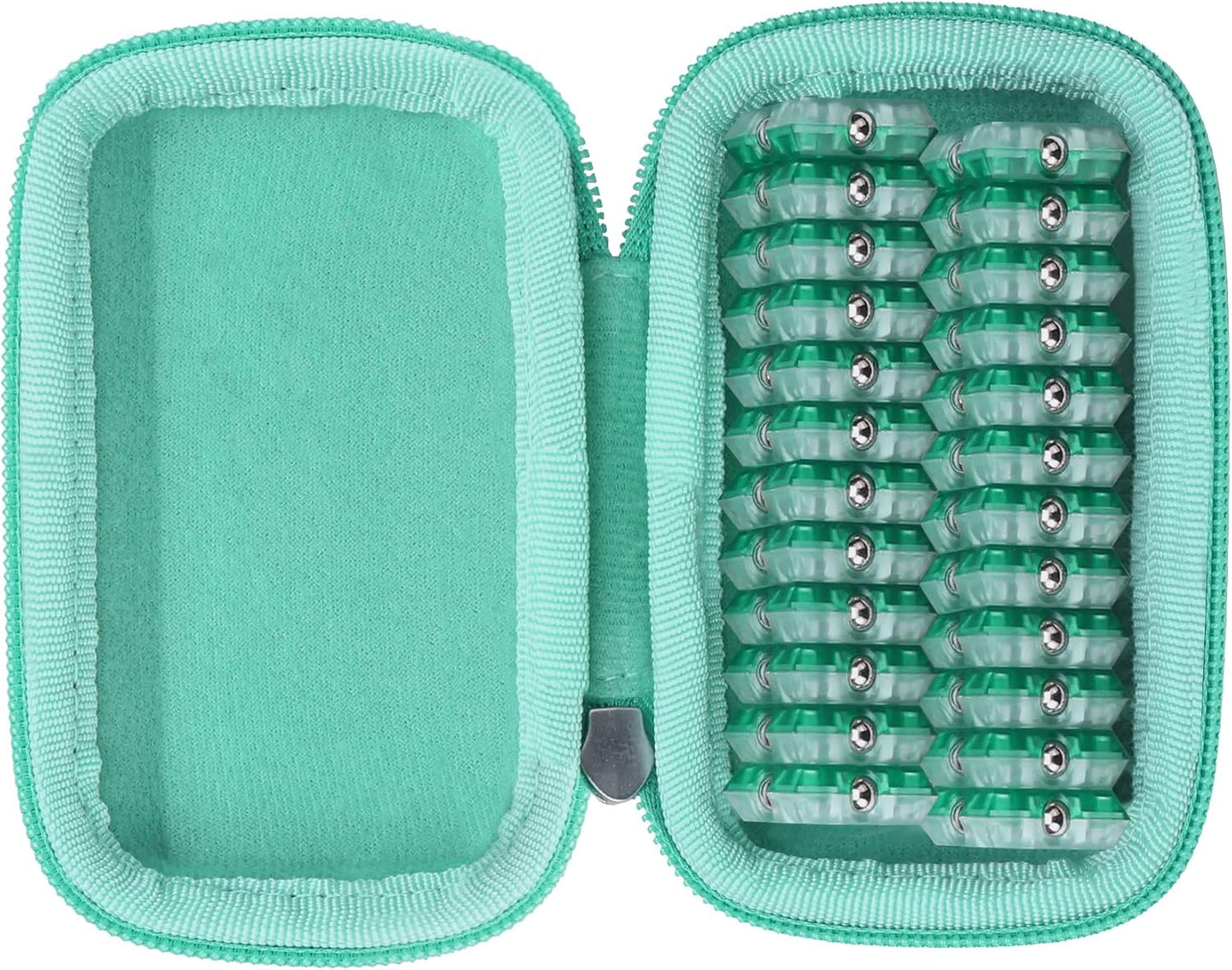 khanka Hard Carrying Case Replacement for Speks Geode Magnetic Fidget Sphere - Pentagons 12-Piece Set - Slate, Holds 24 pieces Magnetic Fidget Sphere, Case Only (Teal)