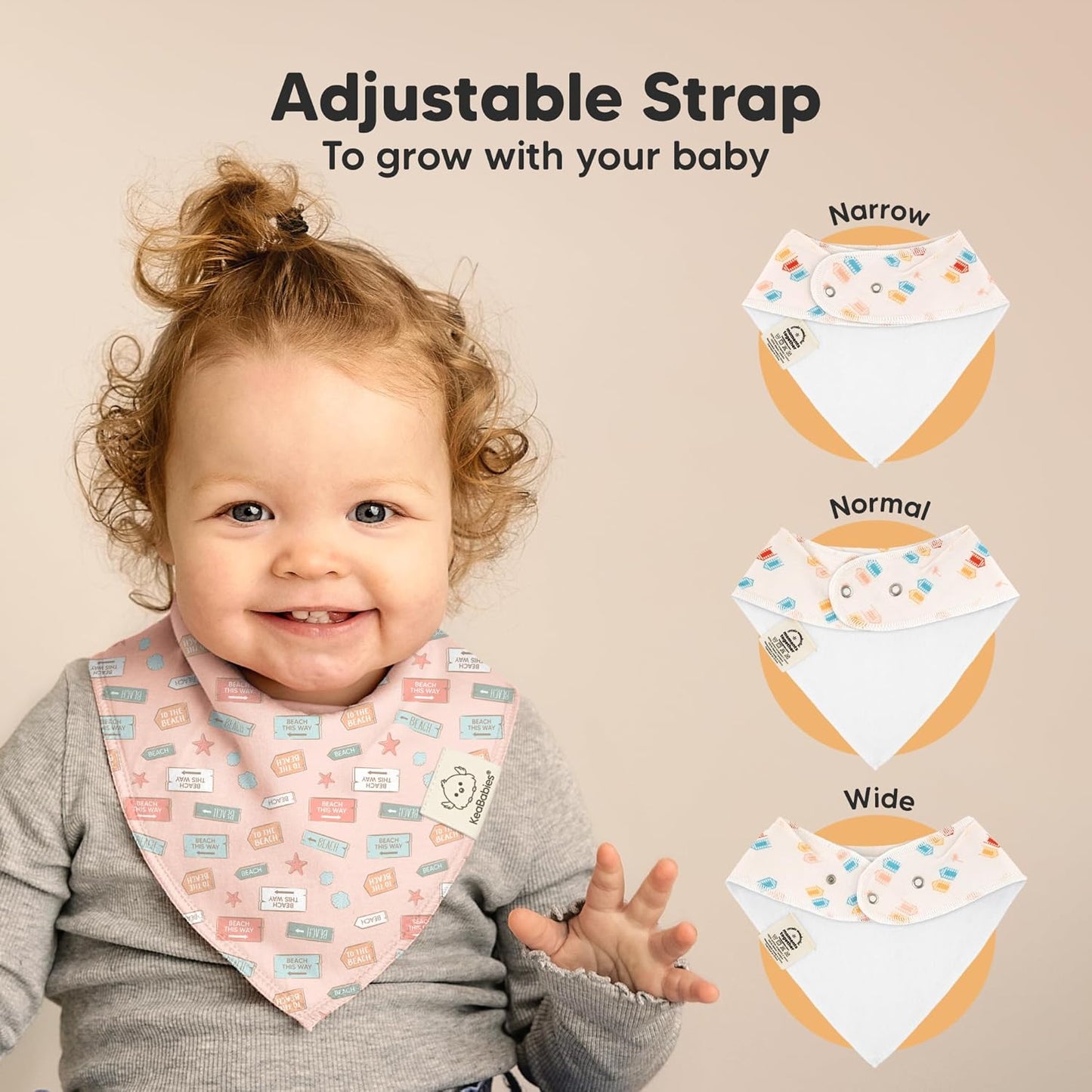 8-Pack Organic Baby Bandana Bibs for Girls - Super Absorbent Triangle Baby Bibs for Drooling and Teething Infant, 100% Cotton Extra Soft for Newborn, Infant 0-36 Months (Beach Day)