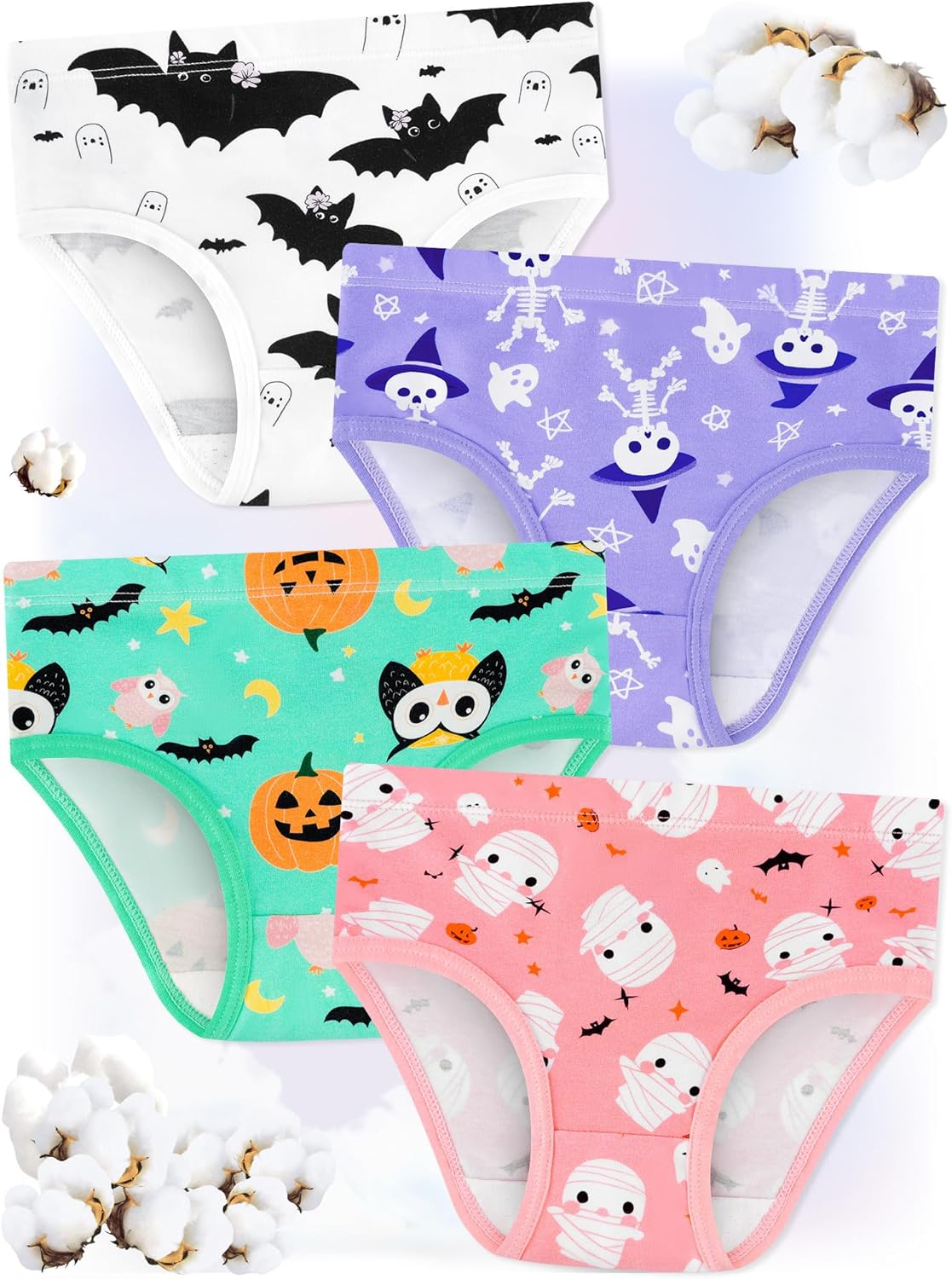 Girls' Underwear,Soft Cotton Tagless Panties for Toddlers' & Little Kids' Comfort,Breathable Briefs,8-Pack