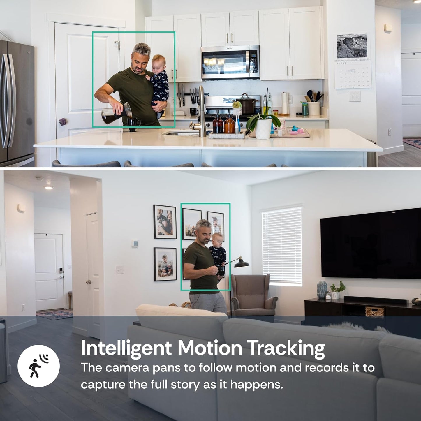 Luna Cameras for Home Security Indoor, Advanced AI Motion Detection, 360° Pan/Tilt, Plug-in, Night Vision, 2.4GHz WiFi, 2-Way Audio, Pet Camera with Phone App, Easy DIY Surveillance System (Black)