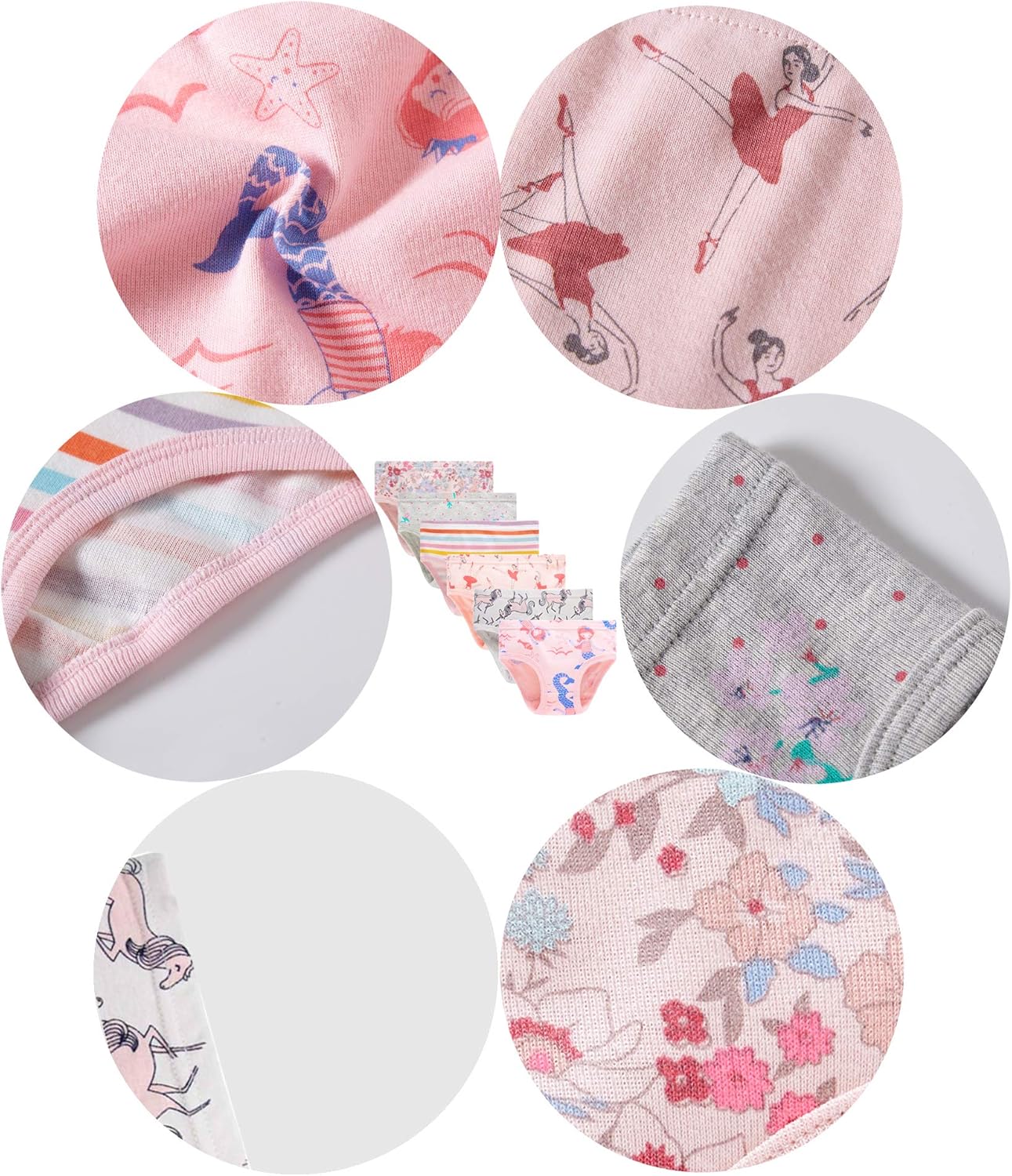 Barara King Little Girls' Soft Cotton Underwear Toddler Undies Kids panties