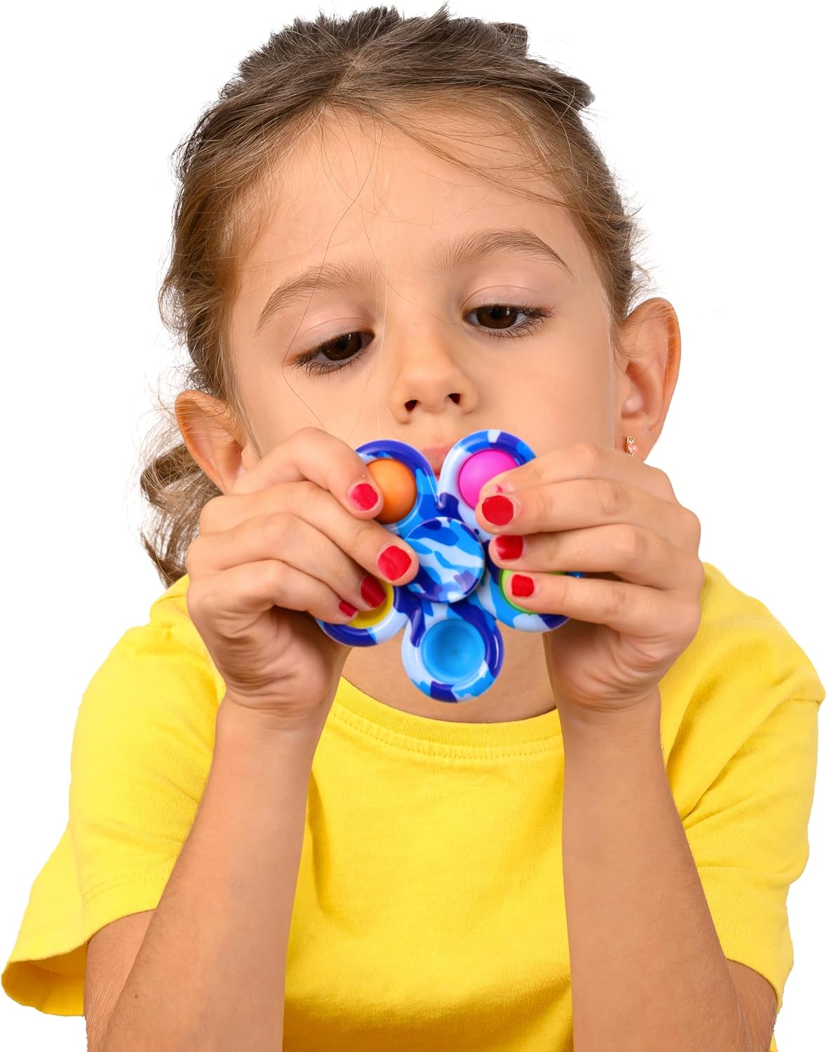 Nutty Toys Fidget Spinner Dimple Popper Sensory Toy - Top Stress & Anxiety Relief Gifts 2024 Unique Christmas Stocking Stuffers Idea for Toddler Kids & Adults Best Teen Girl Teenage Boys Tween Present