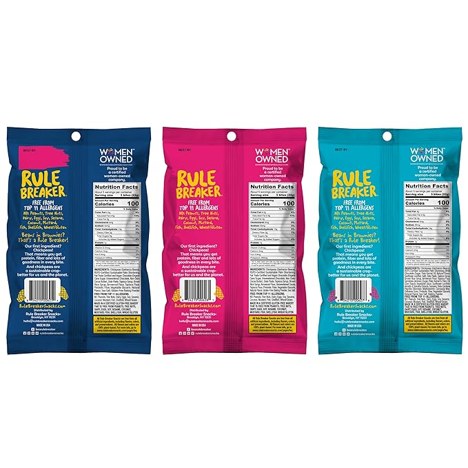 Rule Breaker Vegan & Gluten Free Cookies | Variety Pack Brownie Bites | Plant-Based, Dairy, Nut, Soy, Allergen Free, Kosher | Soft-Baked Snacks for Kids and Adults (Pack of 6)