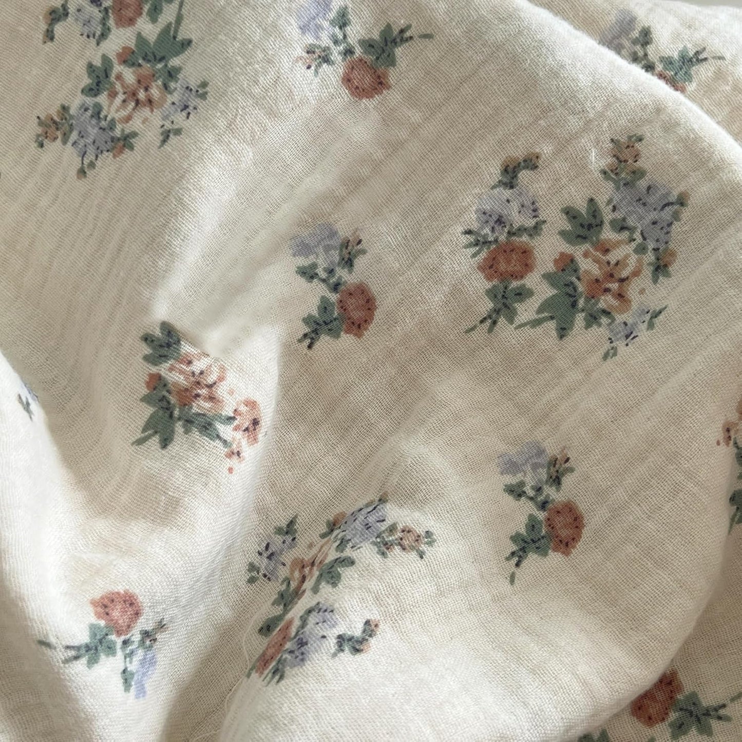 BuLuTu Kids Toddler Muslin Pillowcase Girls Boys Shabby Chic Floral Pillow Cases for Standard Pillow 20"x26", Kids Cotton Pillow Covers, 1 Pack, Envelope Closure, Machine Washable