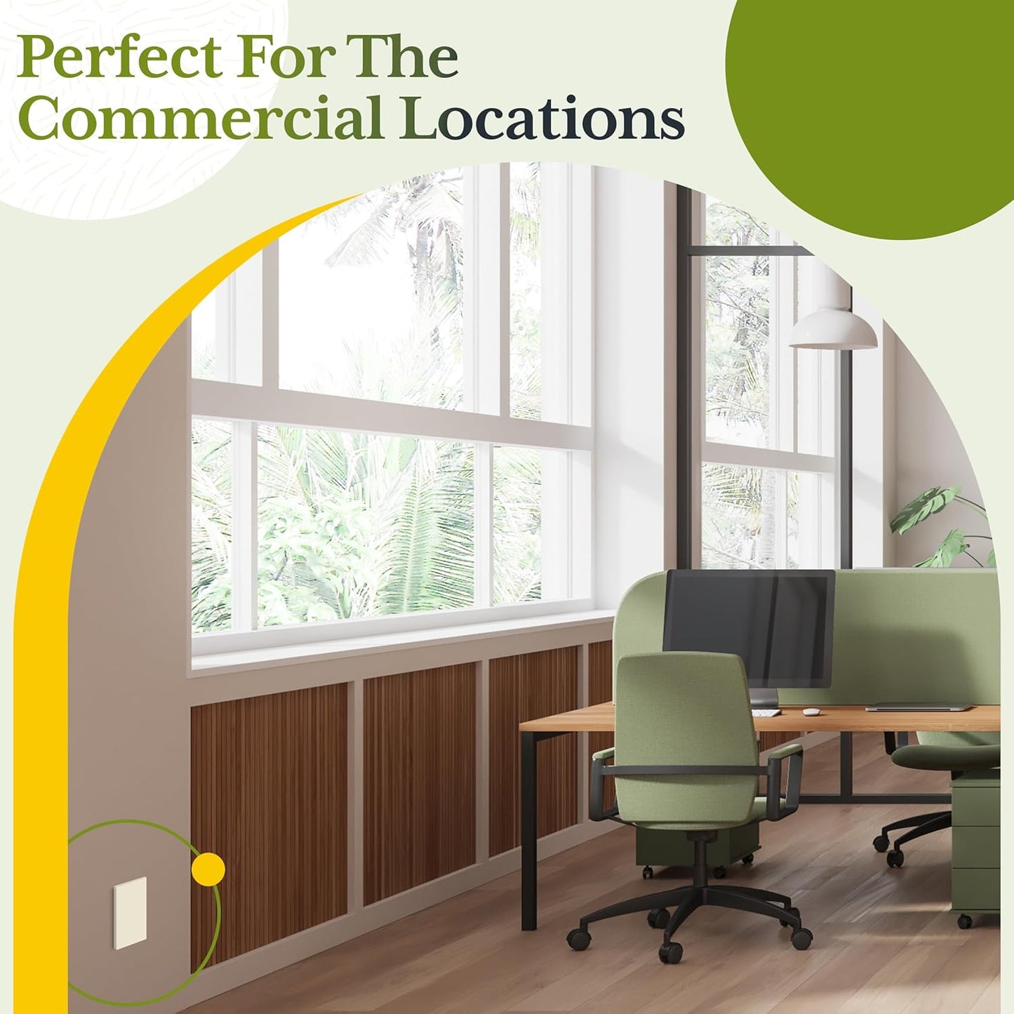 TG Mid-Size Screwless Blank Wall Plate, Child Safe Blank Device Outlet Cover, Medium Size 1-Gang 4.88" H x 3.11" L, Polycarbonate Thermoplastic, UL Listed, SP-MB1-LA5P, Light Almond (5 Pack)