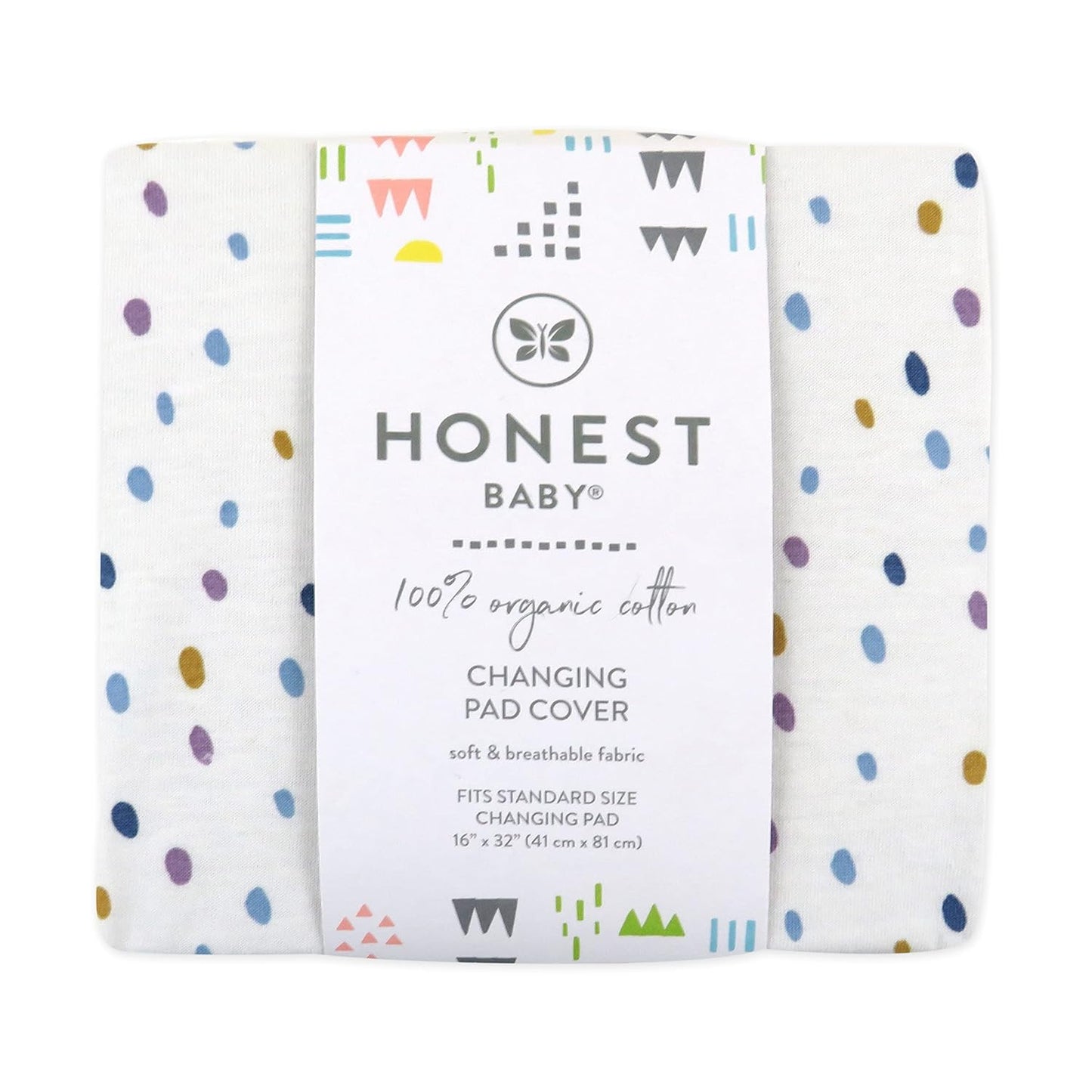 HonestBaby Girls Organic Cotton Changing Pad Cover, Marker Dot Purple, One Size