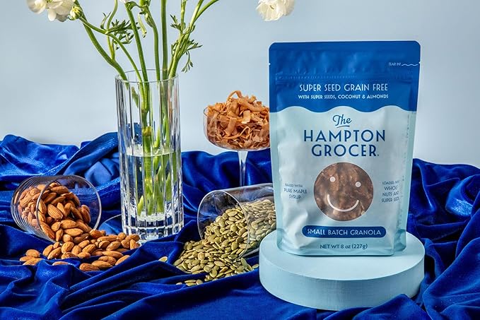 The Hampton Grocer Super Seed Grain Free Granola, 3 pack - Organic, Gluten-Free, Nut-Packed Snack with Pumpkin Seeds, Coconut & Maple Syrup - Small Batch, Handmade, 8oz