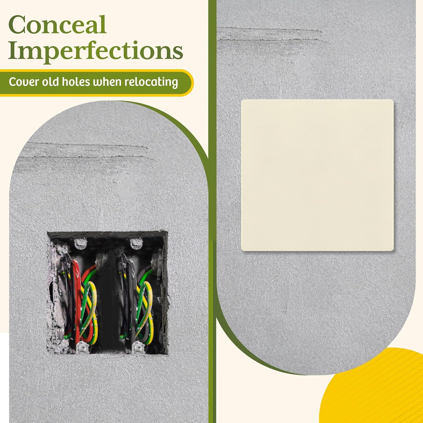 TG Screwless Double Blank Wall Plate, Child Safe Blank Device Outlet Cover, Mid-Size 2-Gang 4.88" H x 4.92" L, Polycarbonate Thermoplastic, UL Listed, SP-MB2-LA, Light Almond (1 Pack)